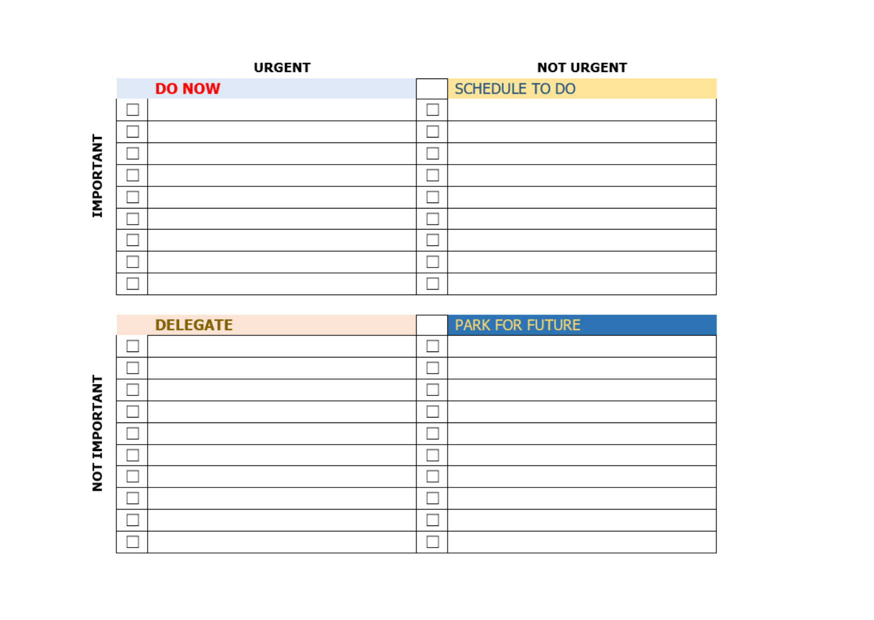 Adapted Eisenhower Matrix